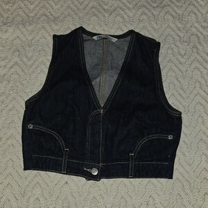 Zara Black Denim Vest